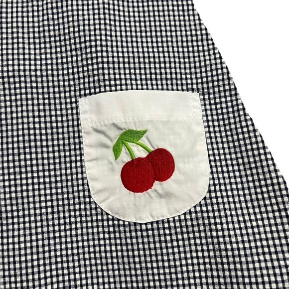 Posh Pickle 18m Navy Gingham Embroidered Cherry Dress - Picture 3 of 6